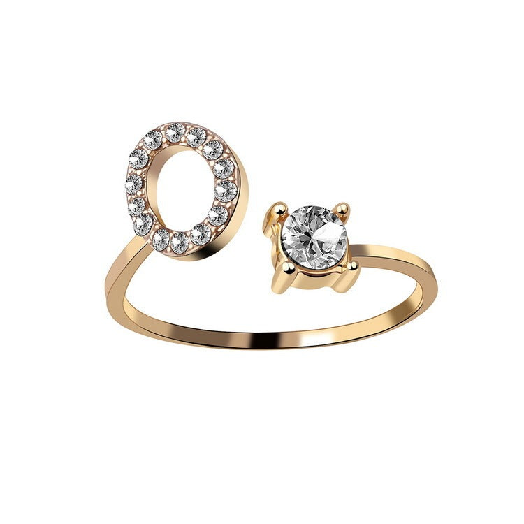 VesquoraDesign: Adjustable Initial Letter Ring – Simple & Elegant Women's Jewelry