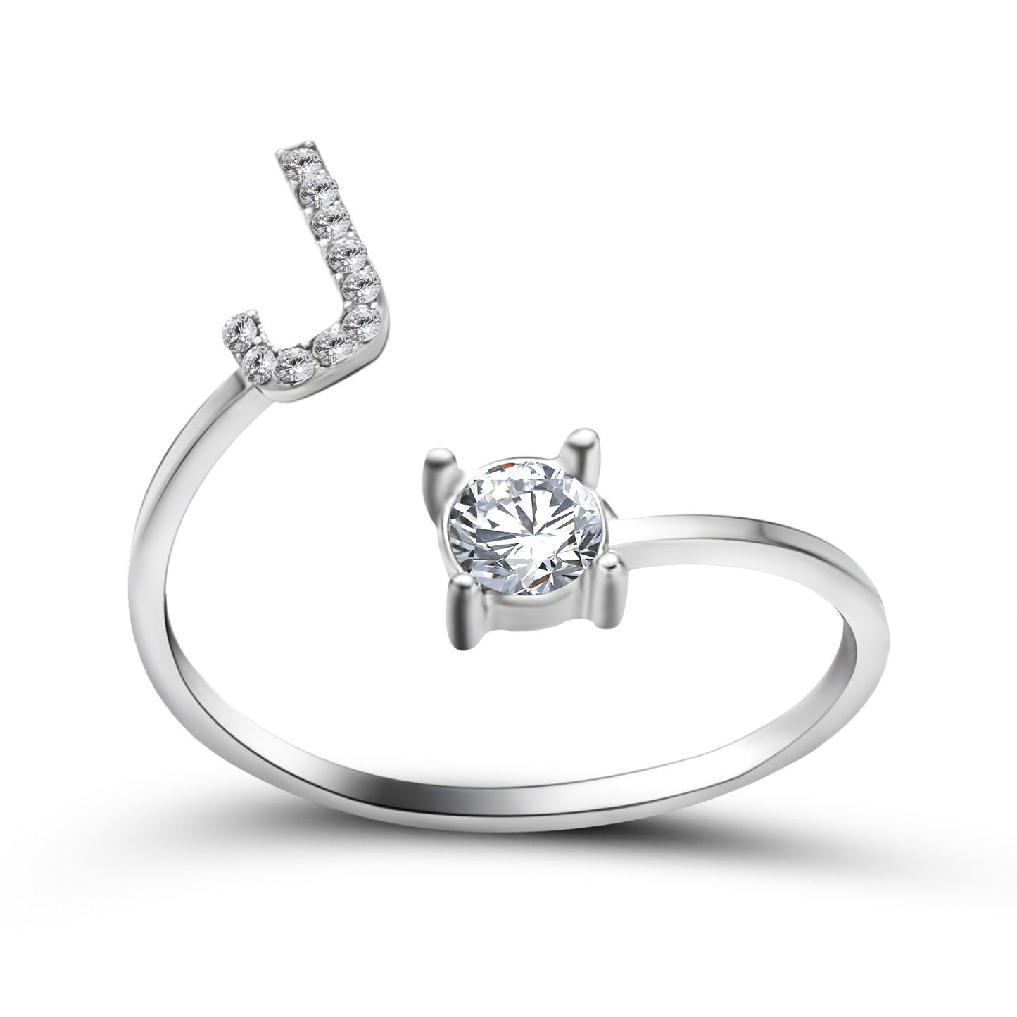 VesquoraDesign: Adjustable Initial Letter Ring – Simple & Elegant Women's Jewelry