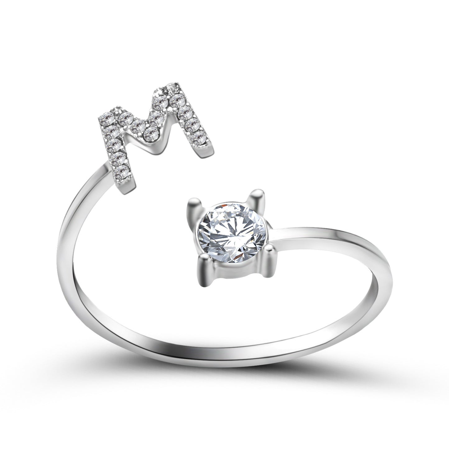VesquoraDesign: Adjustable Initial Letter Ring – Simple & Elegant Women's Jewelry