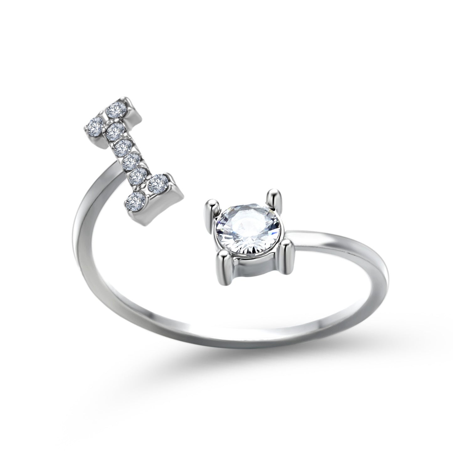 VesquoraDesign: Adjustable Initial Letter Ring – Simple & Elegant Women's Jewelry